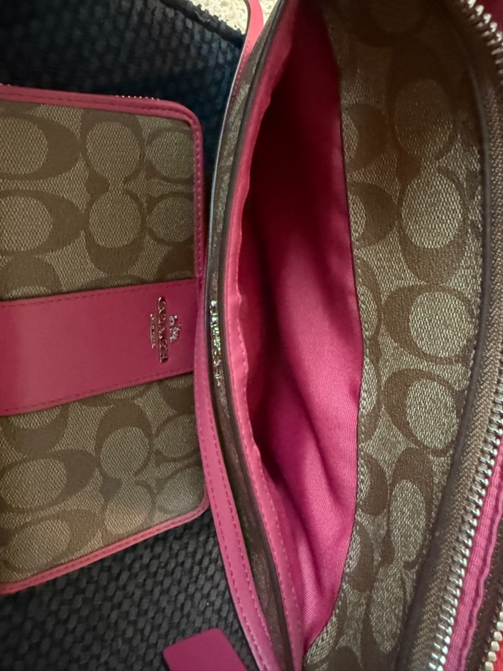 Coach Crossbody With Wallet Set of 2 with Pink Trim - Picture 9 of 16